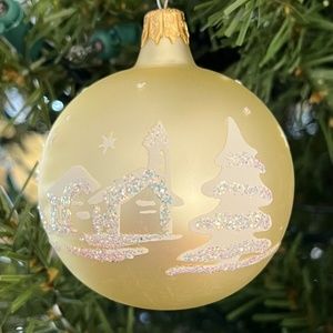 Vintage Christmas Street Glass Ornaments